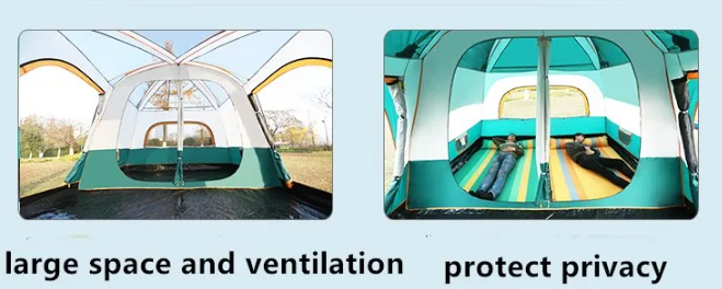 Portable Foldable 8-10 Persons Family Camping Tent with Carry Bag - Durable & Weather Resistant