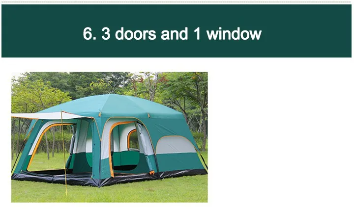 Portable Foldable 8-10 Persons Family Camping Tent with Carry Bag - Durable & Weather Resistant
