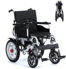 Foldable & Rechargeable Electric Wheelchair with Aluminium Wheels & Steel Frame