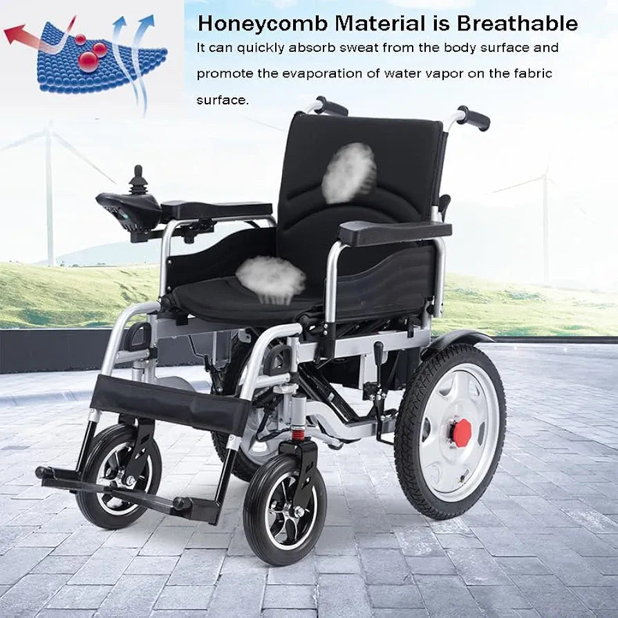 Foldable & Rechargeable Electric Wheelchair with Aluminium Wheels & Steel Frame
