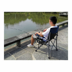Foldable & Portable Camouflage Style Camping Chair with Armrests, Cupholder, Side Holder & Carry Bag