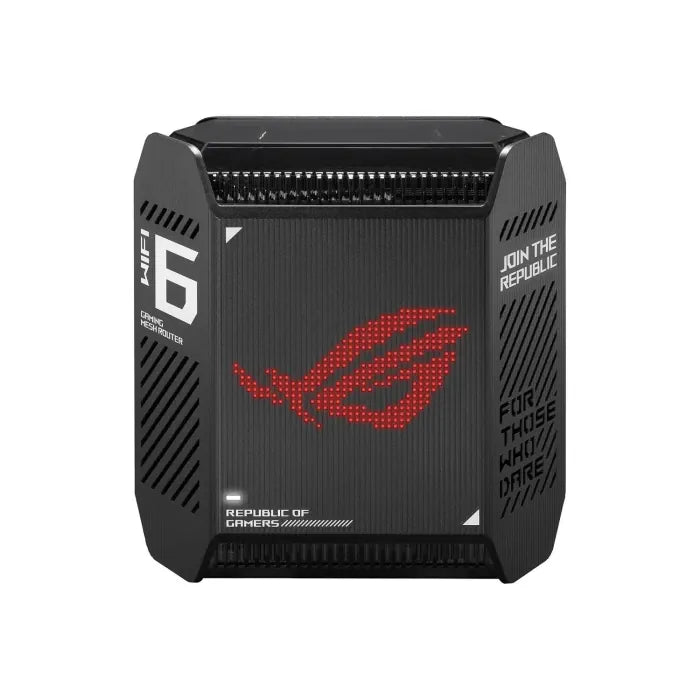Asus ROG Rapture GT6 Wifi 6 Tri-Band Gaming Mesh Router 2.5GE Wan Port, Ai Protection, 1 Pack System - Black