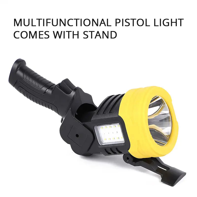 Ultra-Bright 500W Rechargeable LED Multifunctional Searchlight with Power Bank and Stand