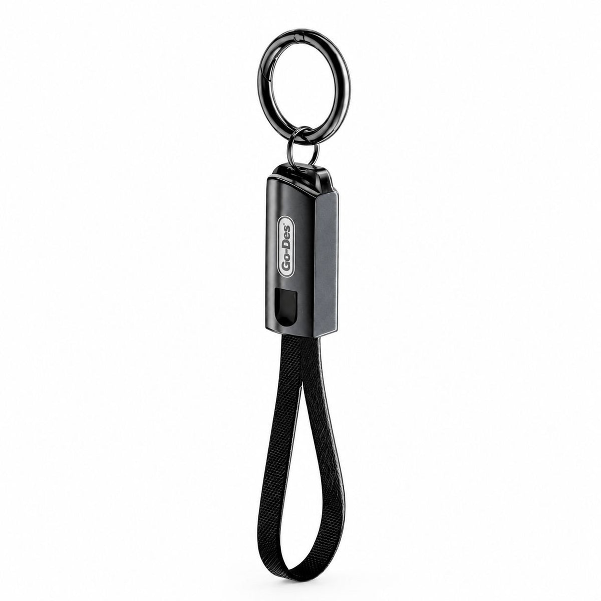Go-Des GD-UC683 60W USB-C to USB-C Keychain Fast-Charging and 480Mbps Data Cable with Braided Wire