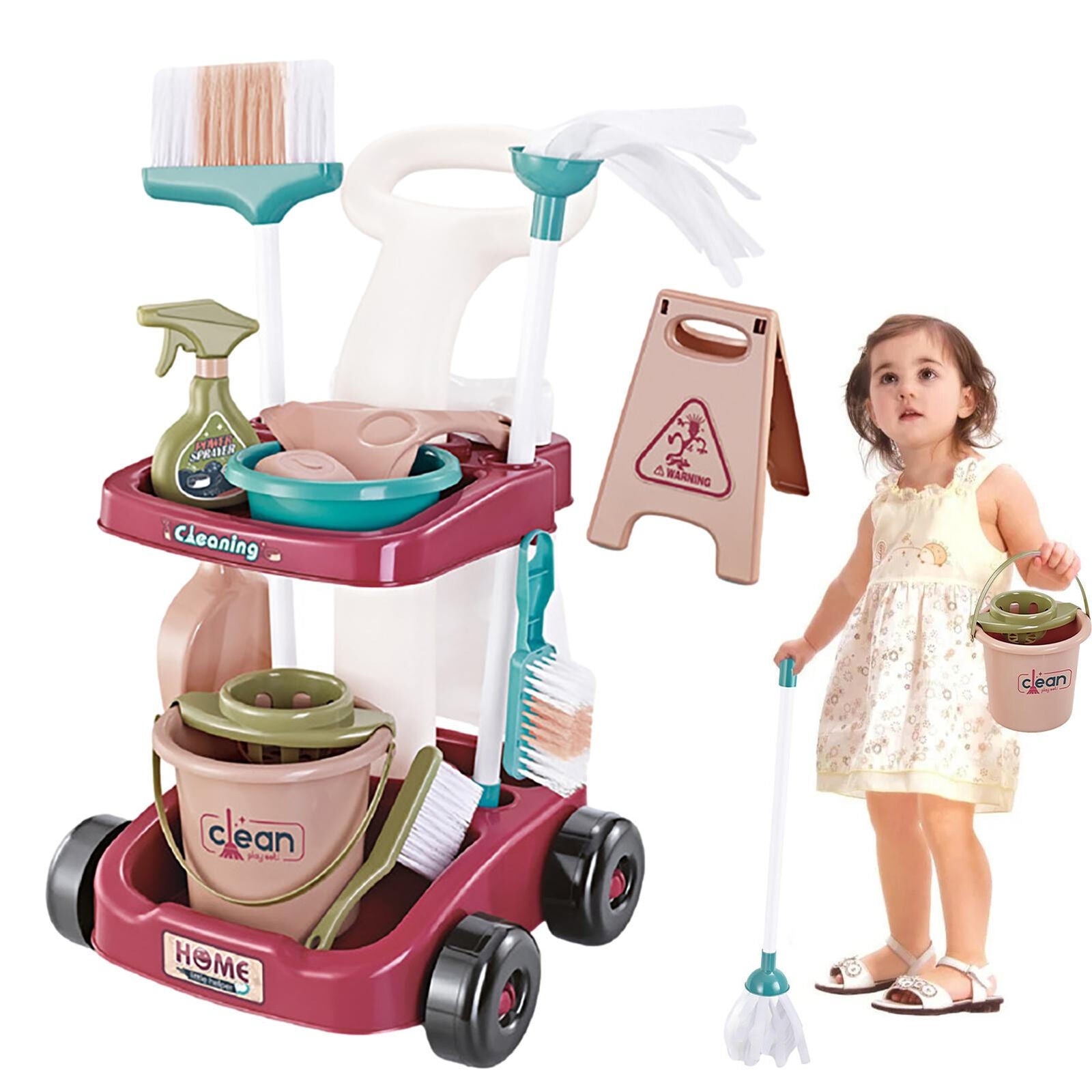 Little Helper Cleaning Trolley Educational Toy with Accessories