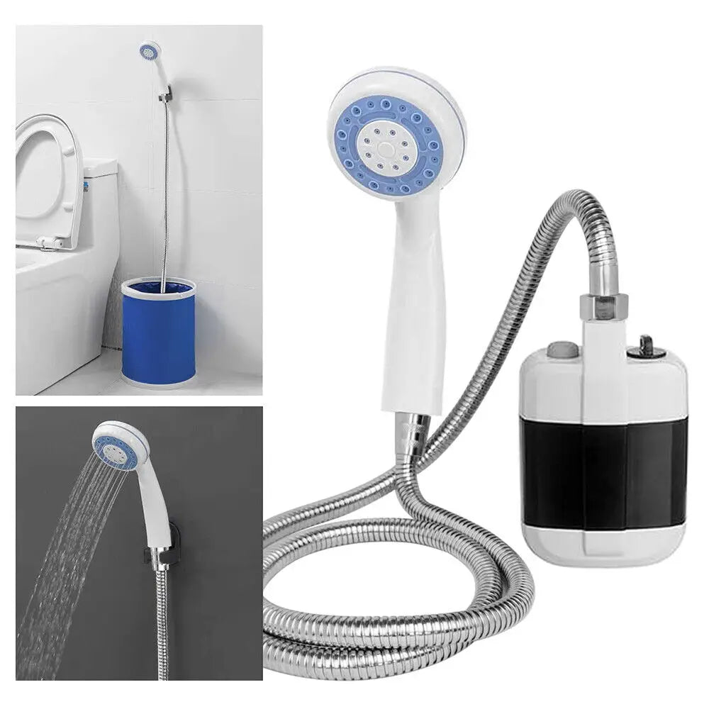 USB Rechargeable Camping Shower Outdoor Portable Shower Head Bathing 3.7V Pump