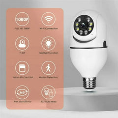 360° 2MP Bulb Fit Wireless WiFi Security Camera with Night Vision and Motion Detection