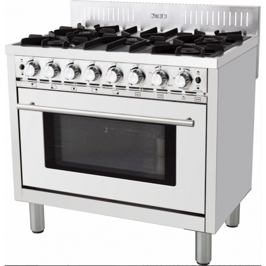 Master Chef 90x60 Heavy Duty Gas Cooker with Thermostat, Rotisserie, and Full Safety Features – Stainless Steel