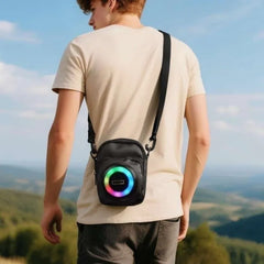 Multifunctional Shoulder Bag with 8W Bluetooth 5.4 Speaker, 4 Inch Woofer, TWS Support, FM Radio, TF & USB Playback, 2500mAh Battery, Bag Dimensions: 19 H × 13 L × 8 W CM