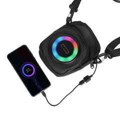Multifunctional Shoulder Bag with 8W Bluetooth 5.4 Speaker, 4 Inch Woofer, TWS Support, FM Radio, TF & USB Playback, 2500mAh Battery, Bag Dimensions: 19 H × 13 L × 8 W CM