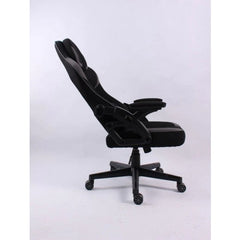 Black Bull Gaming Chair With Headrest Up & Down Slide Adjustable and Moveable Armrest, Fabric