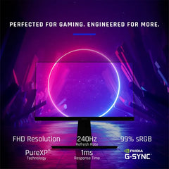 شاشة ألعاب XG270 - 27 بوصة ELITE بدقة 1080p وزمن استجابة 1 مللي ثانية ومعدل تحديث 240 هرتز بتقنية IPS ومتوافقة مع تقنية G-Sync